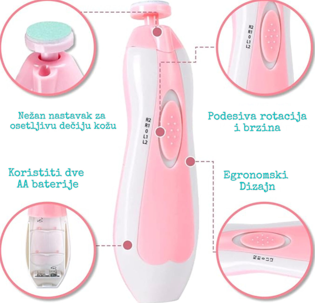 Električna Turpija za Nokte za Bebe i Decu – Bezbedna Alternativa Makazicama (6 u 1 set)