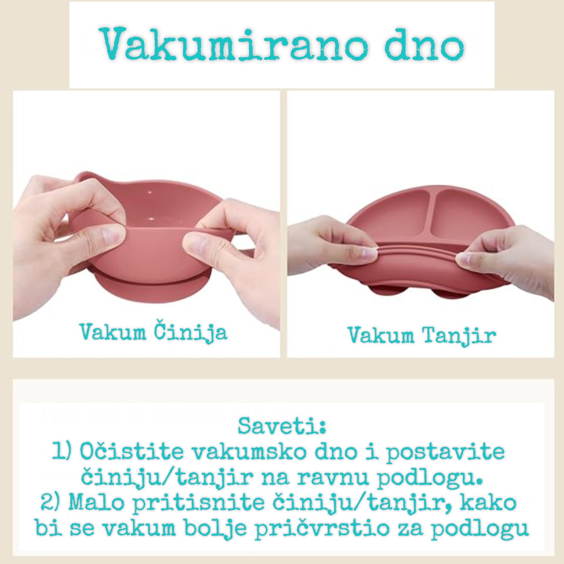 Silikonski Set za Hranjenje 8u1 – Vakum Tanjir, Činija i Portikla